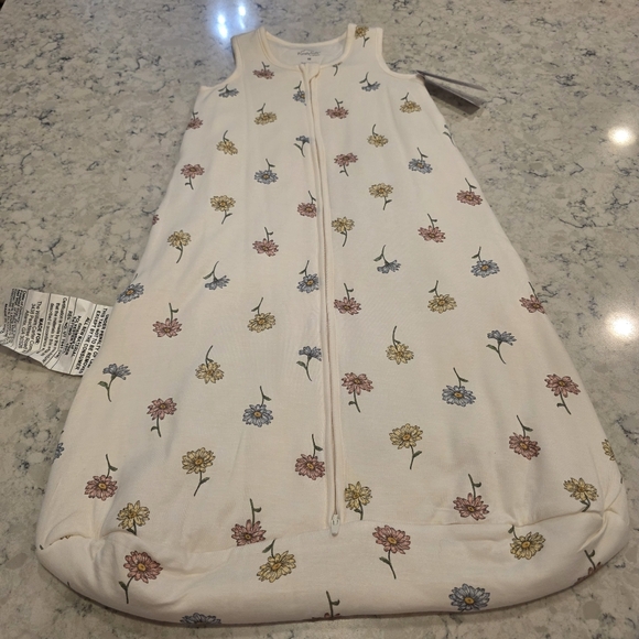 Carter's Baby 2-Way Zip Floral PurelySoft Wearable Blanket - Ivory Floral Medium - Picture 5 of 12